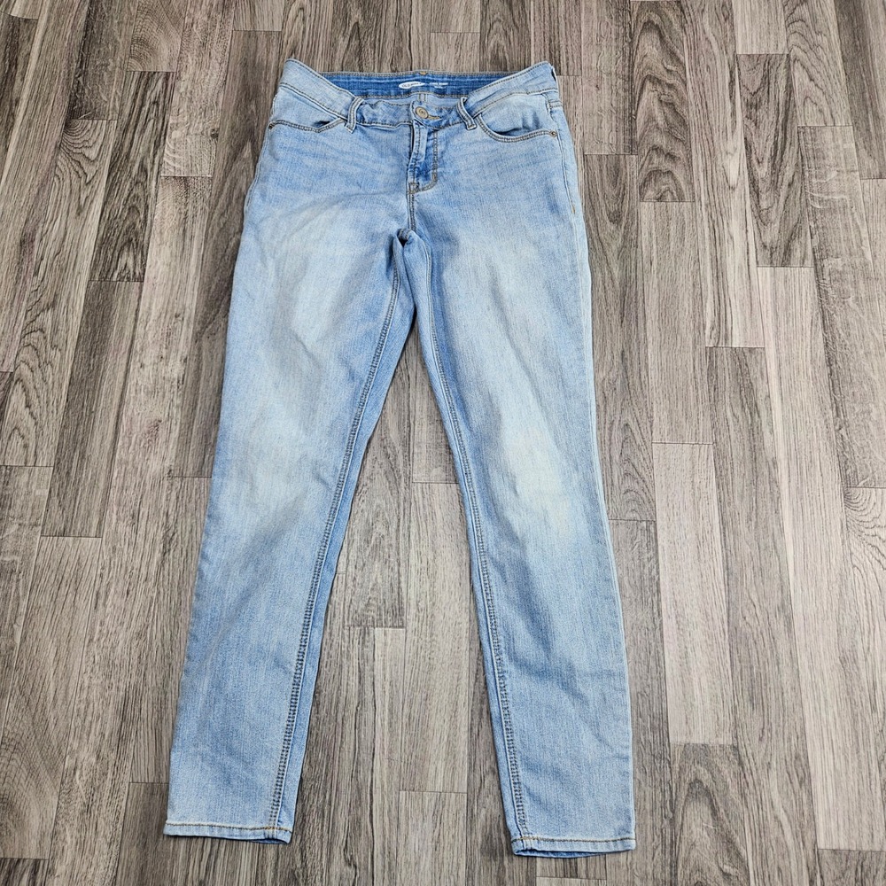 Old Navy Super Skinny Ankle Jeans Womens 4 Light‎ Blue Mid Rise Stretch Denim